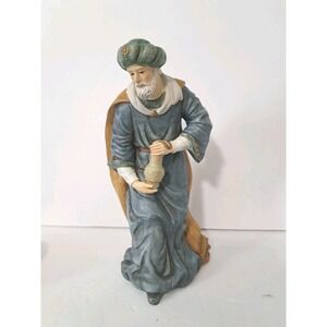 GRANDEUR NOEL WISEMAN Hand Painted Porcelain Large 10" Nativity Christmas‎